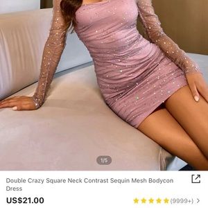 Sequin mesh bodycon dress